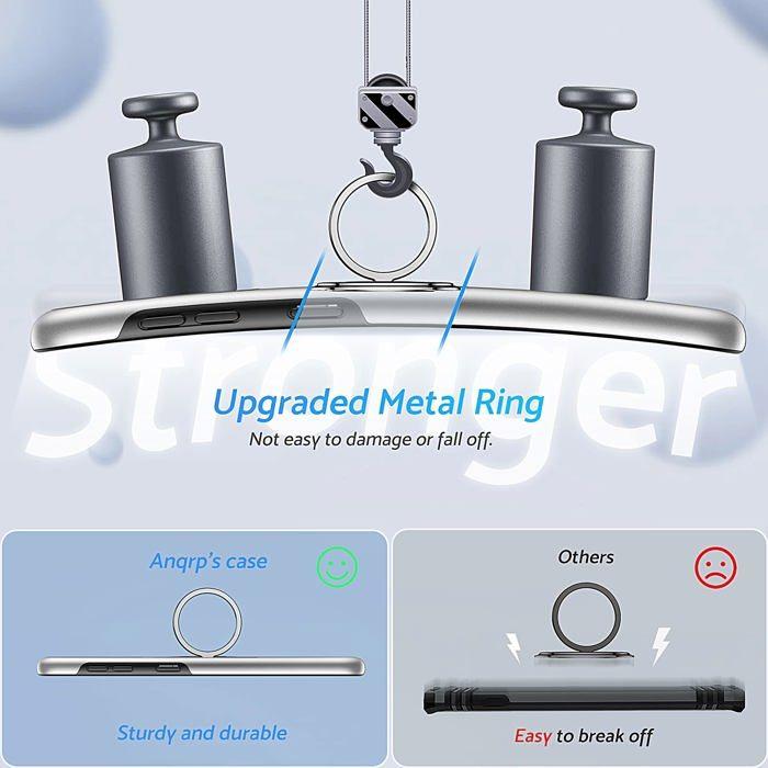 Coque de téléphone - ANQRP - S20 FE - Support magnétique rotatif 360° - TPU et PC - Gris