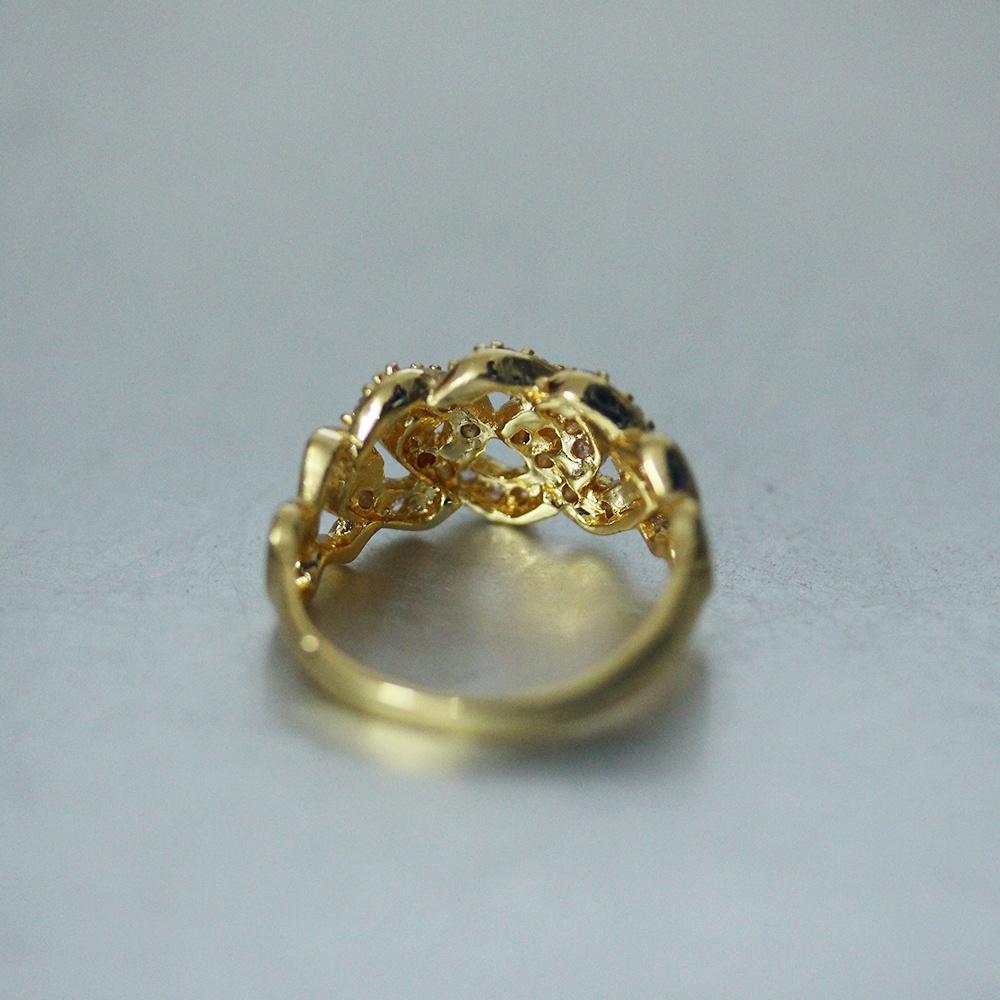 Newest  Iced Out Bling CZ Ring Female Gold Color Cubic Zirconia Hollow Geometry Rings For Women Party Jewelry Gift JZ202