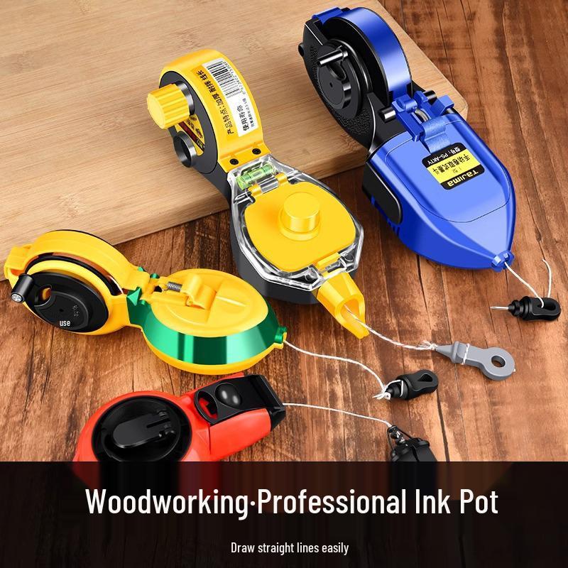 Durable Carpentry Ink Marker for Construction Layout, Drop-Resistant Plastic Liner, Manual and Automatic Wood Line Drawing Tool