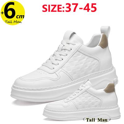 Unisex Sport Elevator Lift Klobige Schuhe Höhenerhöhung 6CM Freizeit Weiße Sneaker Übergröße 37-45