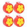 4pcs Hummingbird Clip Feeder ABS Portable with Brushes Flower Handheld Hummingbird Feeder for