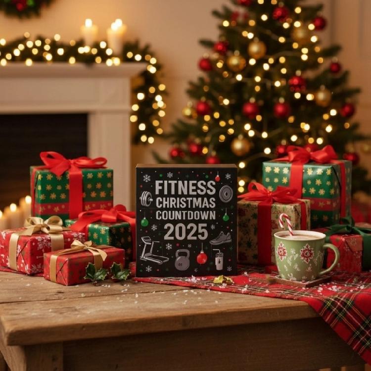 Contemporary Workout Themed Holiday Calendar Clear Acrylic Storage Container For Festival Fitness Surprises