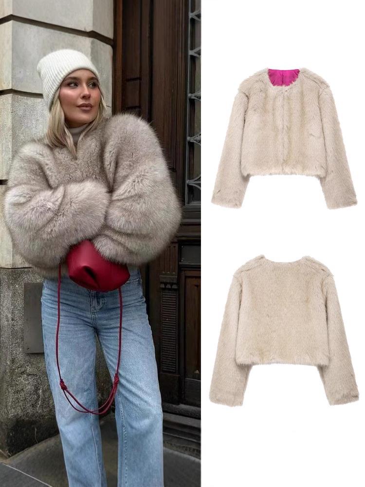 INS High-End Women's Faux Fur Fluffy Coat - Autumn/Winter Loose Warm Cardigan