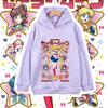 Kinder Anime Baumwoll-T-Shirt Sailor Moon Charaktere Aufdruck Unisex Hoodie Sweatshirt für Jungen Mädchen 100-160cm Höhe