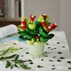 Building Block Flower Potted Plant Ornament Small Size Sunflower Rose Compatible WithBuilding Block Toys for Girl