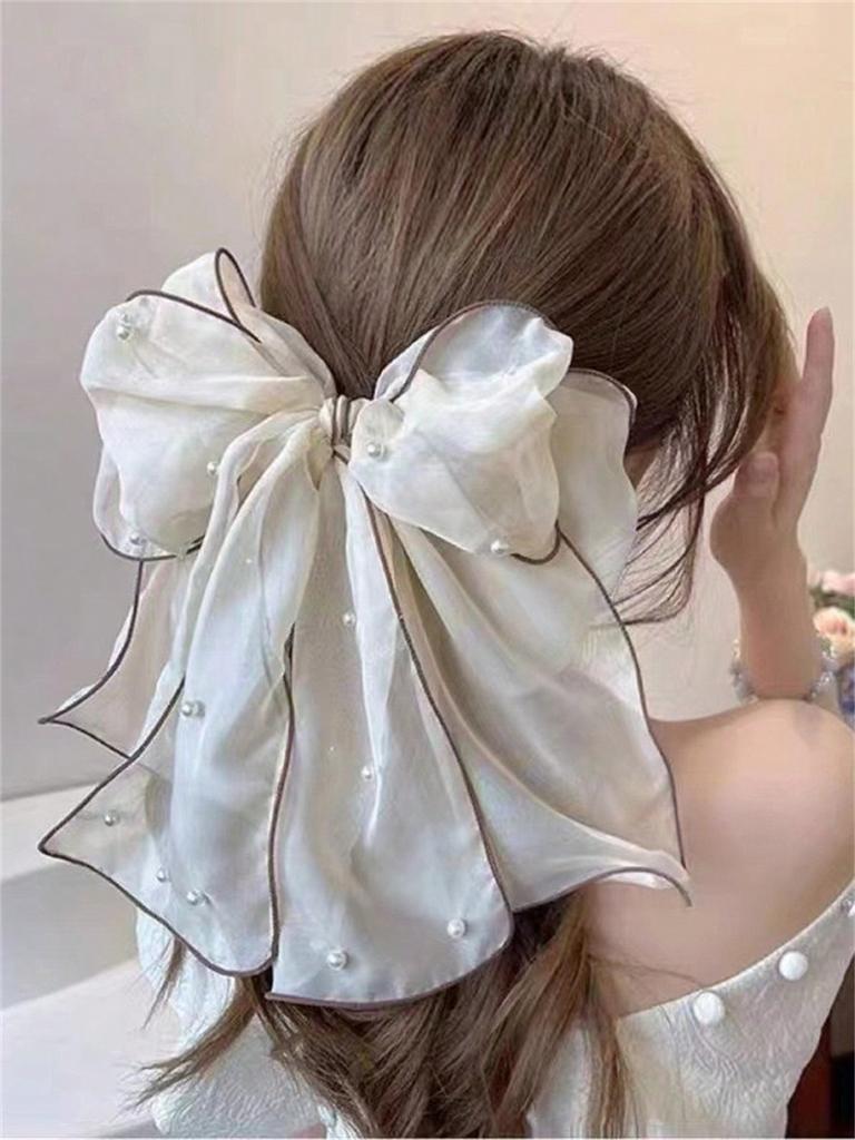 1 Damen süße Chiffon Schleife Haarnadel Koreanische Ausgabe Koreanischer Kopfschmuck Haarspange Spitze Premium Haaraccessoire Hinterkopf