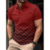 Collared Buttoned Polo Shirt, Outdoor Street Style, Short-sleeved, Sporty, Classic Men's Clothing