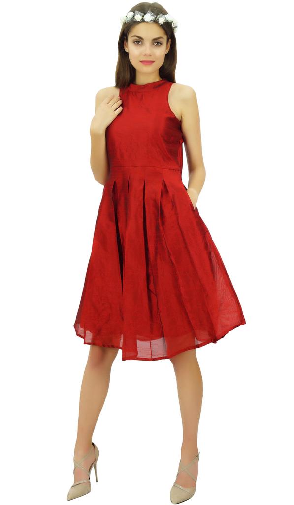 Bimba Women's Wedding Party Dress Sleeveless Pleated Prom Dresses