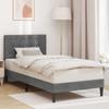 Dark Grey Upholstered Bed Frame with Headboard 90 x 190 cm Velvet