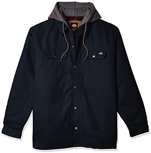 Winter Jacket Dickies Fleece Hooded Duck Shirt Jacket Hydroshield Dark Navy Blue