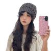 Retro Hollow Knitted Baotou Hat Women's Summer Breathable Turban Hat Korean Style Japanese Style Face Revealing Small Knitted Hat