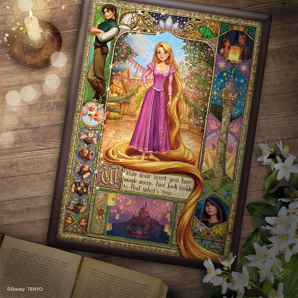 Tenyo In 500 Piece Gilding Style Piece Jigsaw Puzzle Disney Rapunzel On the Tower Miracle of Magic Hair Comes with Glue and Spatula Service Card
