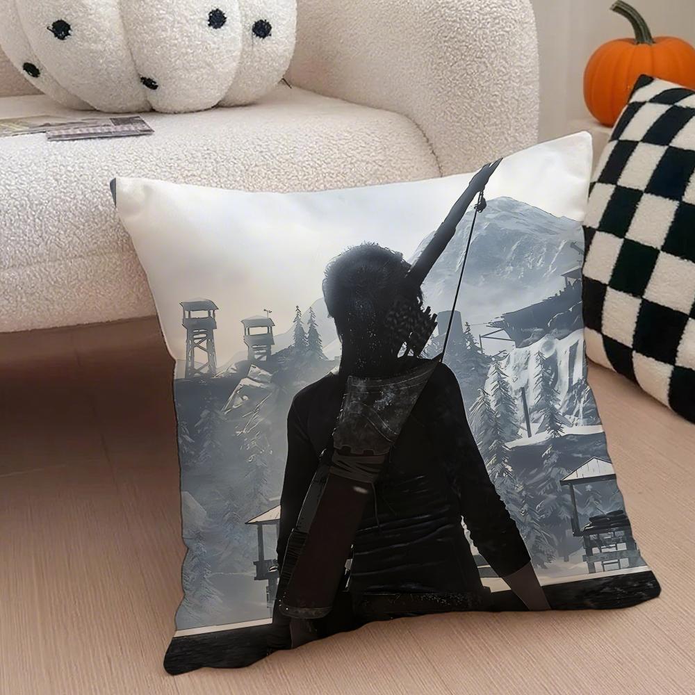 

Shadow tTomb Raider Pillow Adventure Game Cushion Cover Throw Pillow Cover Hidden Button Durable Polyester Chair Cushion 30X30cm
