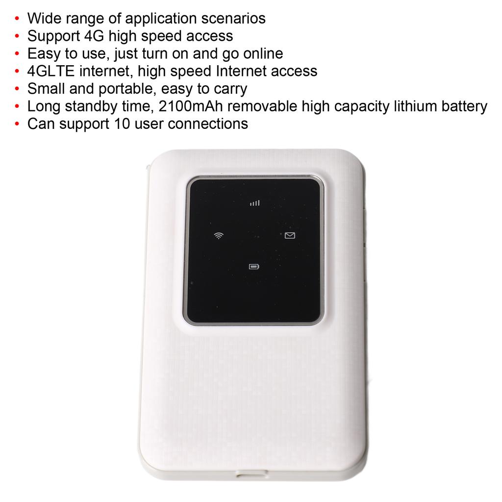 4G LTE Mobile WiFi Hotspot 10 User Connections Fast Internet Speed   Standby Time Wireless Internet Card for  