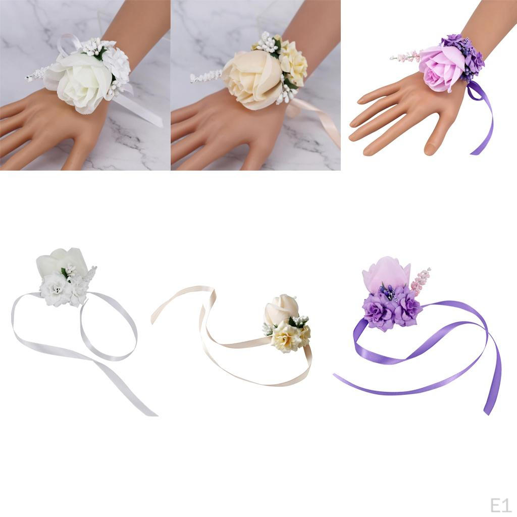 Artificial Rose Corsage Bridesmaid Wedding, Wrist Party Flower Decor