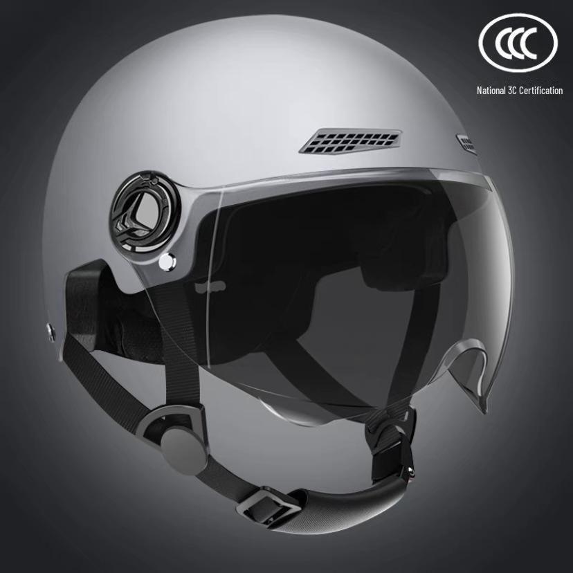 Cască Certificată Unisex pentru Motocicletă și Mașină Electrică - Utilizare Vară până la Toate Sezoanele, Design Semi-Carcasă pentru Siguranța în Timpul Mersului