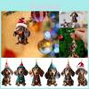 Festive Acrylic Dachshund Car Pendant Whimsical Interior Decoration For Christmas