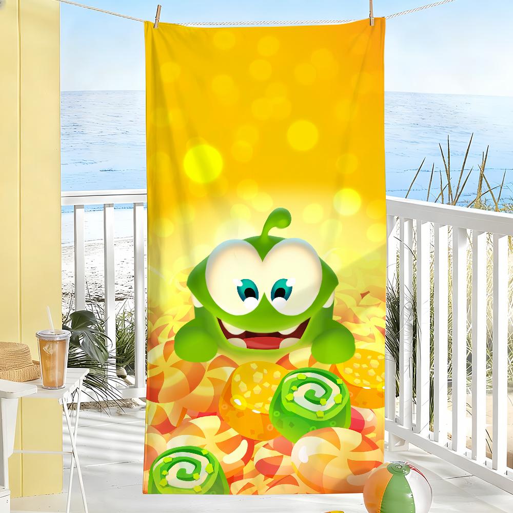 Spiel O-Om Nom-Stories Frosch Niedlich Handtuch Weich Pool Geschenk Für Reise Fitnessstudio Dusche Camping Schnelltrocknend Sport Große Strandhandtücher