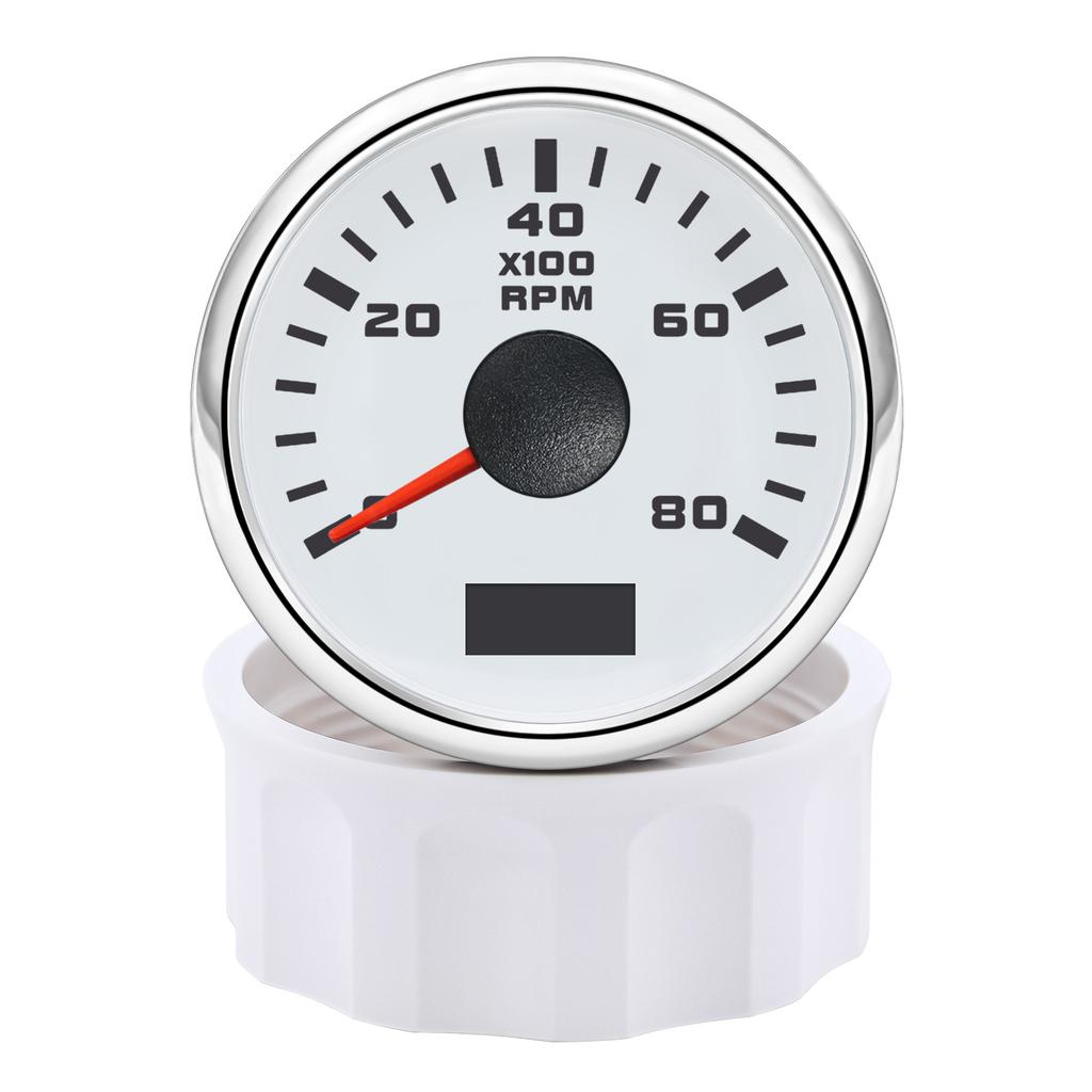 52mm Tachometer 3000/4000/6000/7000/8000 RPM Tacho Meter With Hourmeter For Marine Boat Car Tachometer Red Backlight 12V 24V