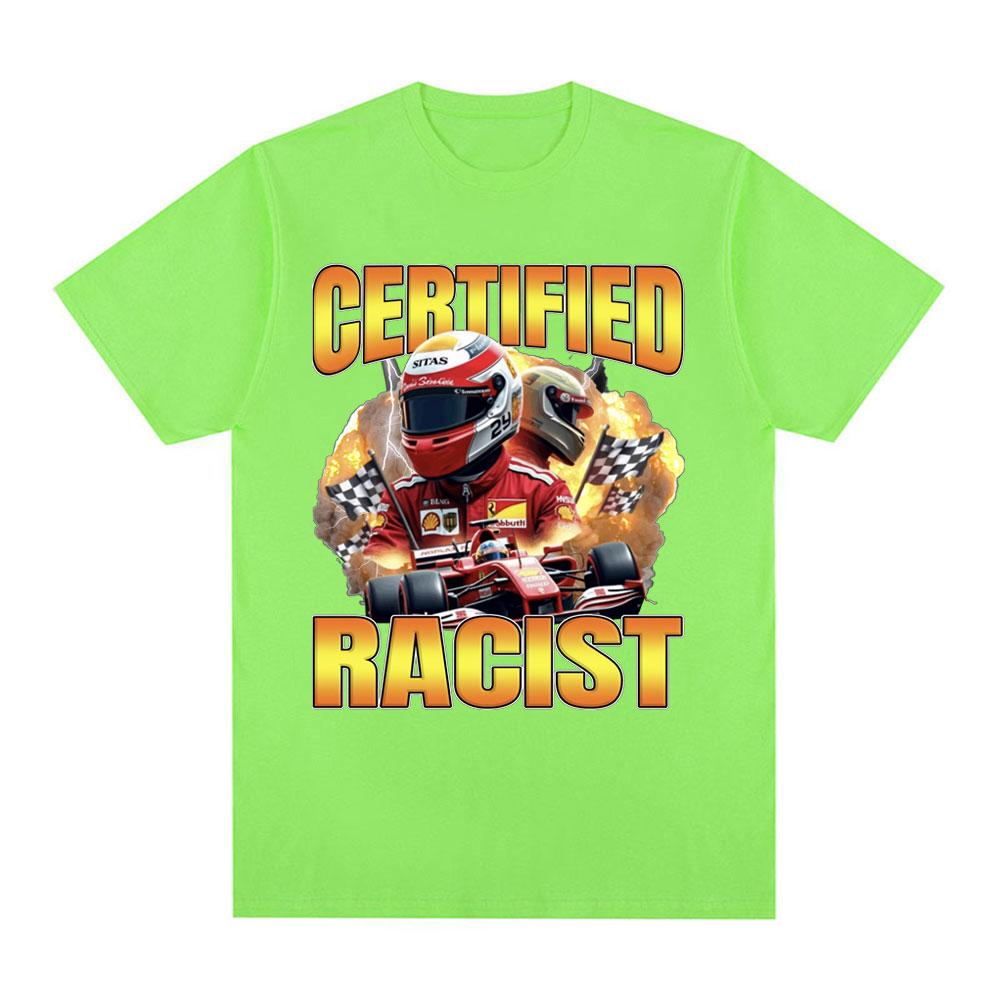 Professional Certified Racist Racing Meme T-Shirt Men's Fashion Vintage Short Sleeve T-shirts Cotton Casual Oversized T Shirts