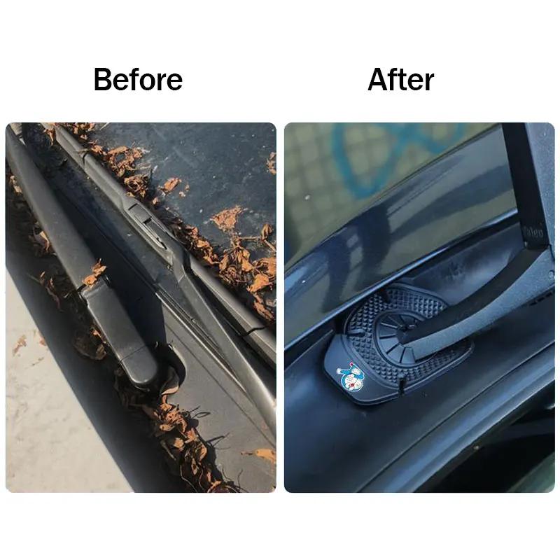 Car Windscreen Wiper Hole Protective Cover Silicone Dustproof Bottom Leaves Debris Prevention Cover Universal Car Accessories