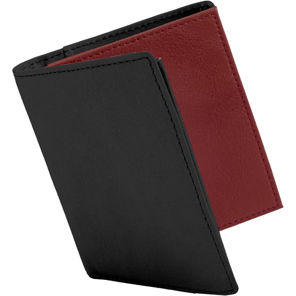Dom Teporna Bifold Italian Genuine Multiple Black Bordeaux Men's Wallet, Smart, Leather, Soft, Leather, Pockets, Small, Compact, Slim, Business,