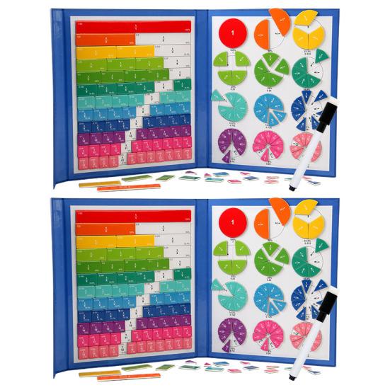 1/2 Sets Magnetic Fraction Demonstration Book Percentage Decimal Fraction Learning Magnetic Tiles Circles Educational Fraction Puzzle Teaching
