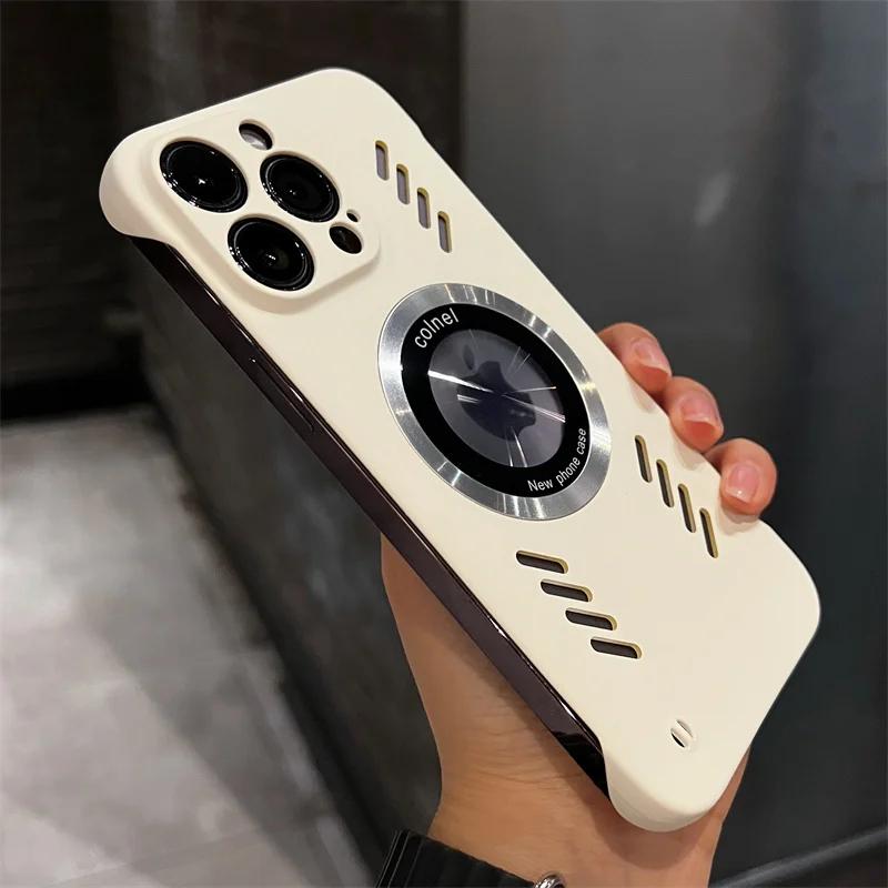 

Ультратонкий безрамный теплоотводящий магнитный чехол для iPhone 16 15 14 13 12 11 Pro Max 16 15 14 Plus 16E для Magsafe Breathable Hard Cover iPhone 12 Pro Max белый