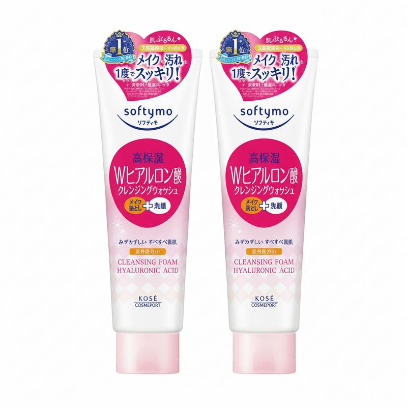 Kose Softymo High Moisturizing Hyaluronic Acid Pink Cleansing Foam 190g, 2 Pcs