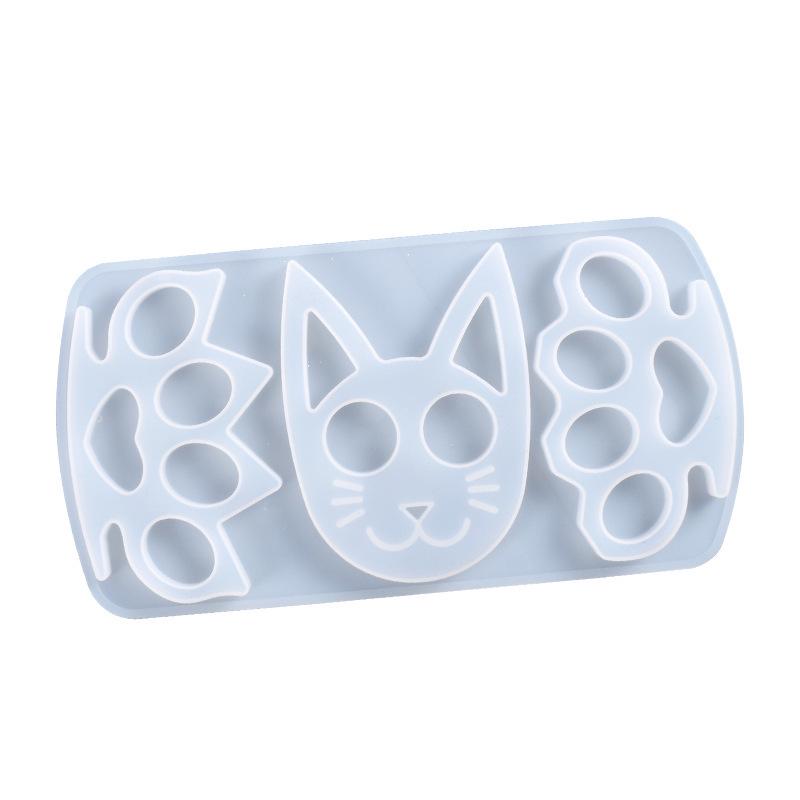 Poppy DIY Cat Face Resin Keychain Mold & Finger Armor Silicone Mold Set
