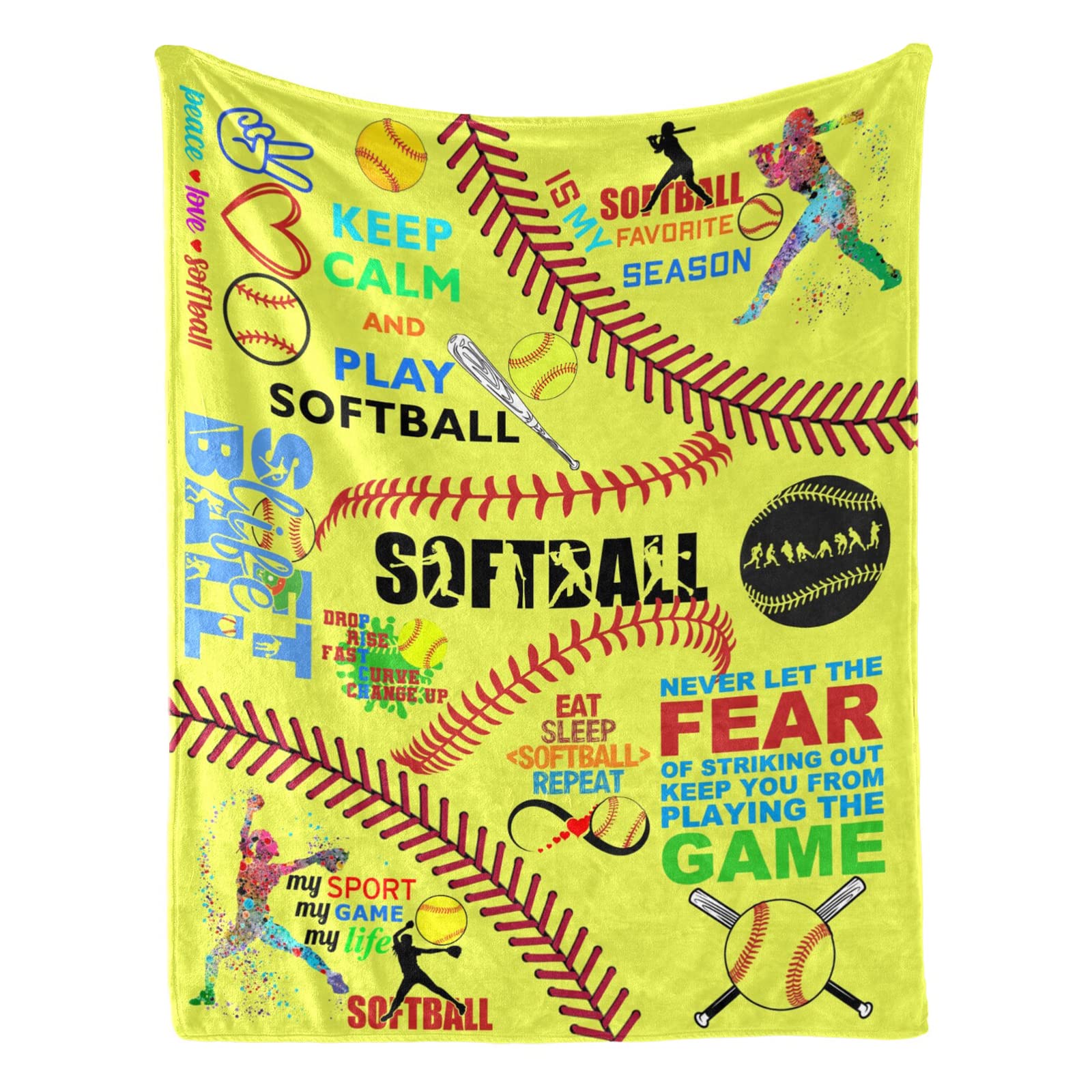 

Blanket Softball Baseball in Grey Throw Blanket Ultra Gentle Velvet Blanket Lightweight Bed Blanket Quilt Heavy-duty Home Use Decor 100x125cm