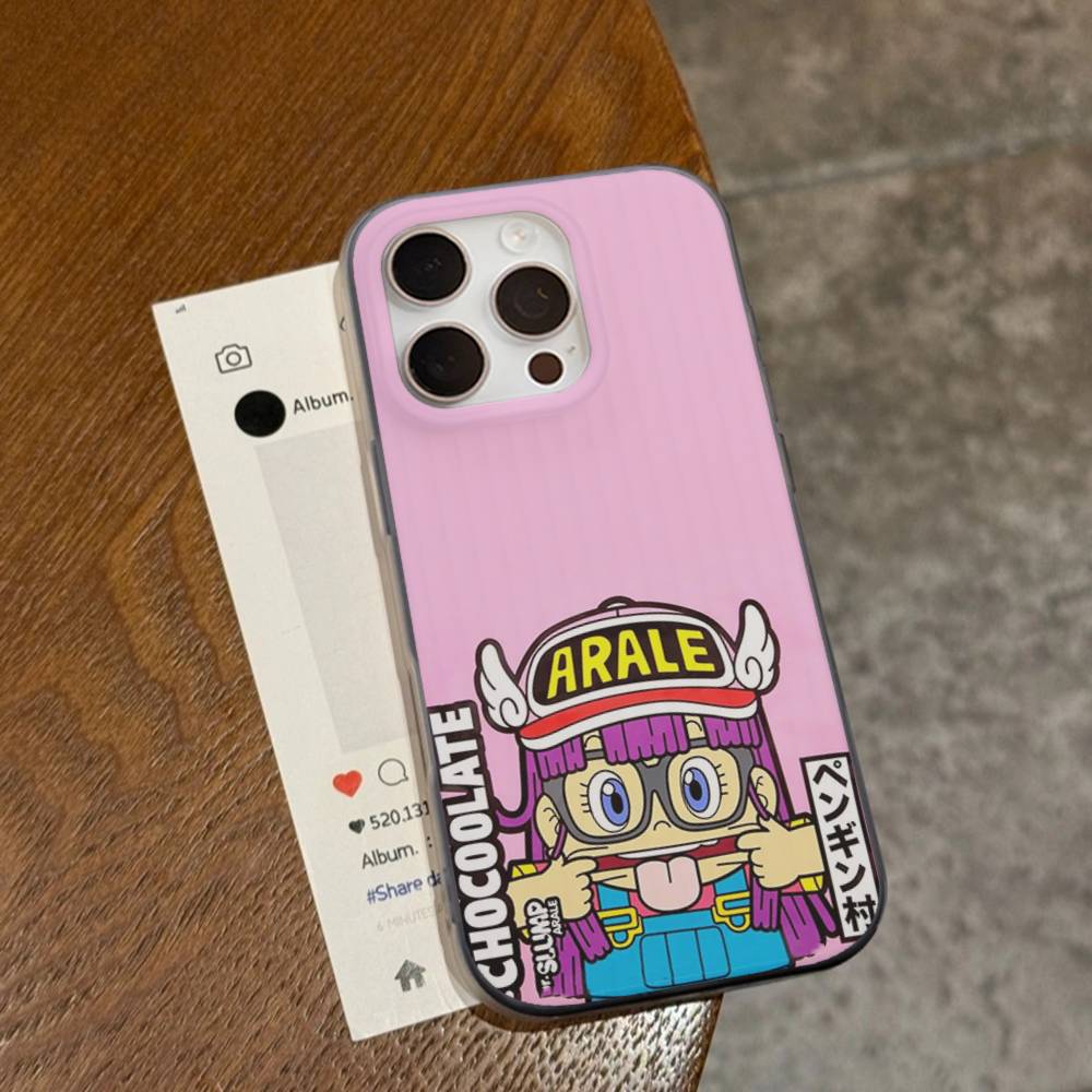 Cartoon Dr Slump Arale Phone Case For IPhone 17 16 15 14 13 12 11 Pro Max Plus Corrugated Bumper Back Cover Shell