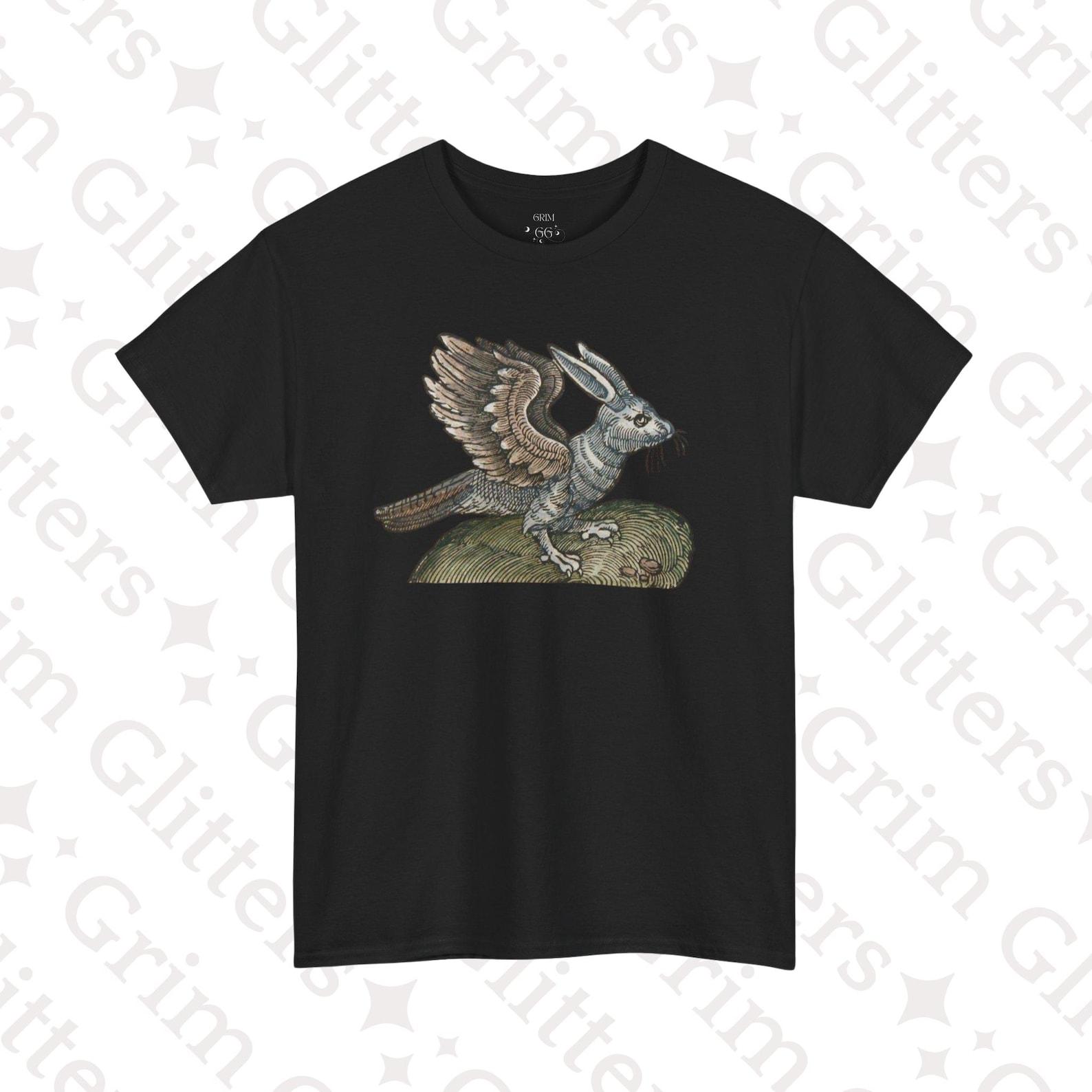 Rabbit-Bird T-Shirt: Pliny Lagopus, 16th-Century Bestiary Woodcut Unisex Tee XL