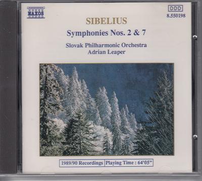 CD SIBELIUS - Sibelius - Symphonies Nos 2 & 7  8550198 Naxos 1991 Non Japan ObiClassical Used