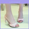 Elegant Women Summer Fashion Pure Color Thick Heel Open Toe Waterproof Slippers