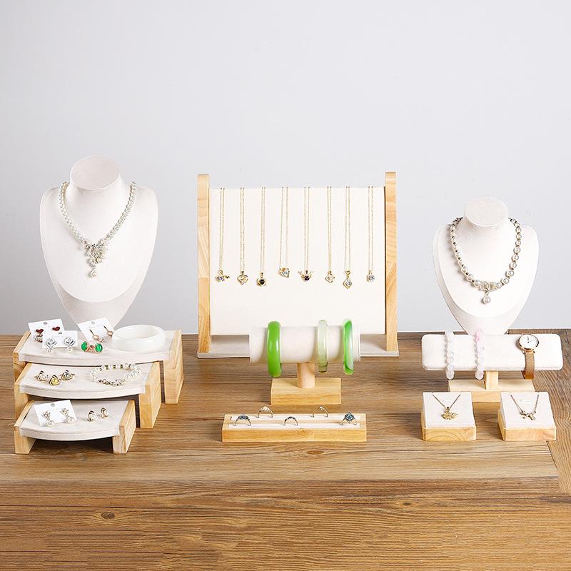 Velvet Jewelry Necklace Rings Pendants Model Bust Show Exhibitor Display Mannequin Stand Organizer Earrings For Woman