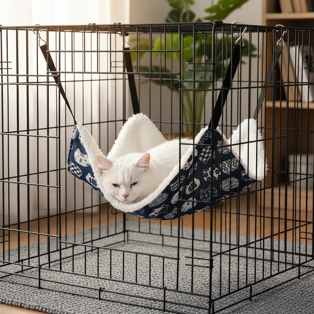 Cat Hammock for Pet Cage Durable Hanging Bed High Density Breathable Cat Rest Pad for Small Medium Cats Winter Warmer