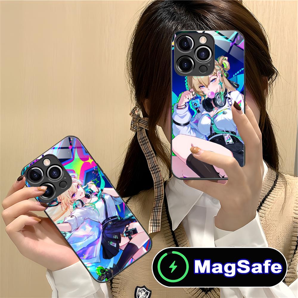 Wuthering Waves Lynae Phone Case for iPhone 17 16 15 14 13 12 11 Air Pro Max Plus Mini MagSafe Glass Colorful Cover Smartphone