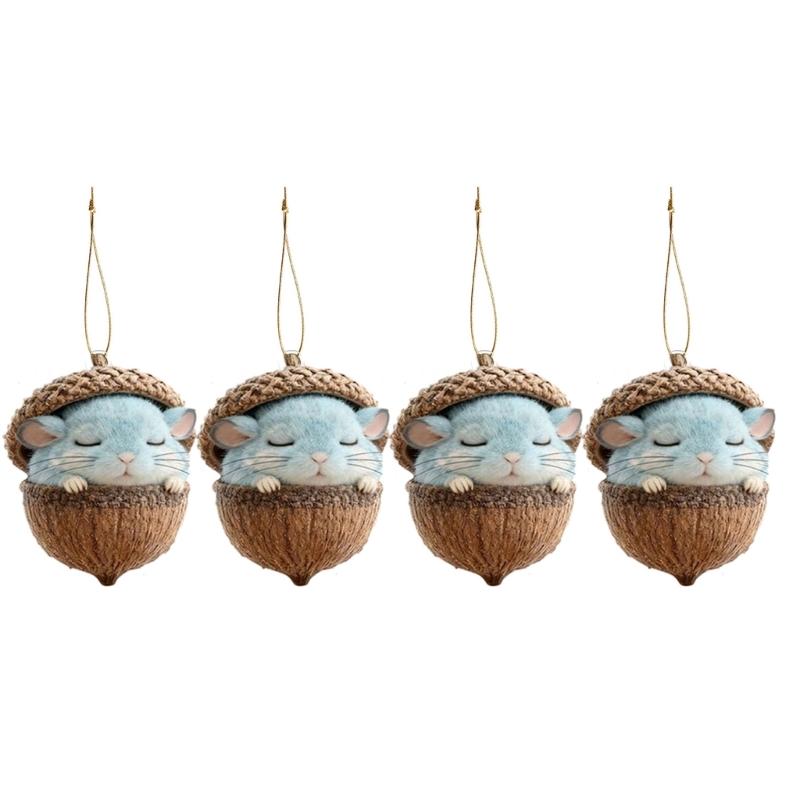 Acrylic Animal Ornaments Glossy Finish and Lightweighted for Christmas Tree Decors Festival Atmosphere Family Gatherings
