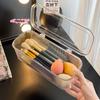 Multifunctional Cosmetic Storage Box Egg Holder with Dustproof Lid Makeup Brush & Lipstick Organizer for Vanity Desk Bathroom