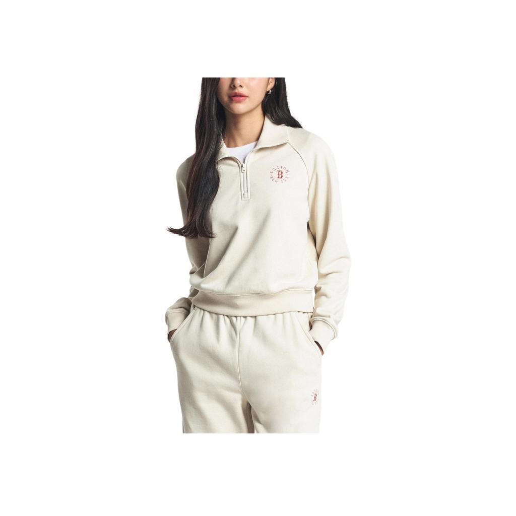 New MLB Basic Collection Boston Red Sox Sweatshirt Women's Dark Cream 3FMTB0344-43CRD