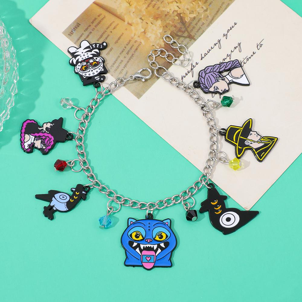 KPop Demon Hunters Rumi Jino Dreapy Tiger Crow Enamel Pendant Charm Bracelets Handmade DIY Jewelry for Women And Girls