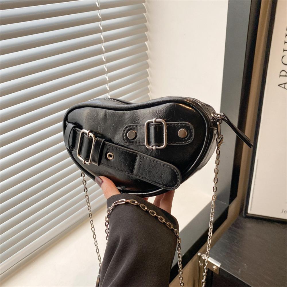 Designer Heart Shoulder Bag Y2k PU Leather Bag Trendy Heart Cross Bag  for Ladies/Girls