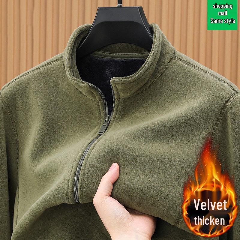 Men's Double-Sided Fleece Jacket - Warm Casual Spring & Autumn Mountaineering Liner