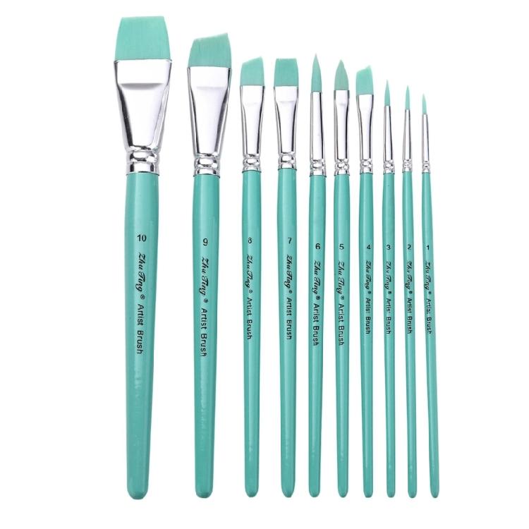 10Pieces Professional Paint Brush Watercolor Paint Brush Nylon Bristle Paint Brush for Acrylics Watercolor Oil Painting