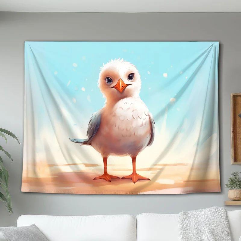 Tapestry adorable cute art of baby seagull 75x100
