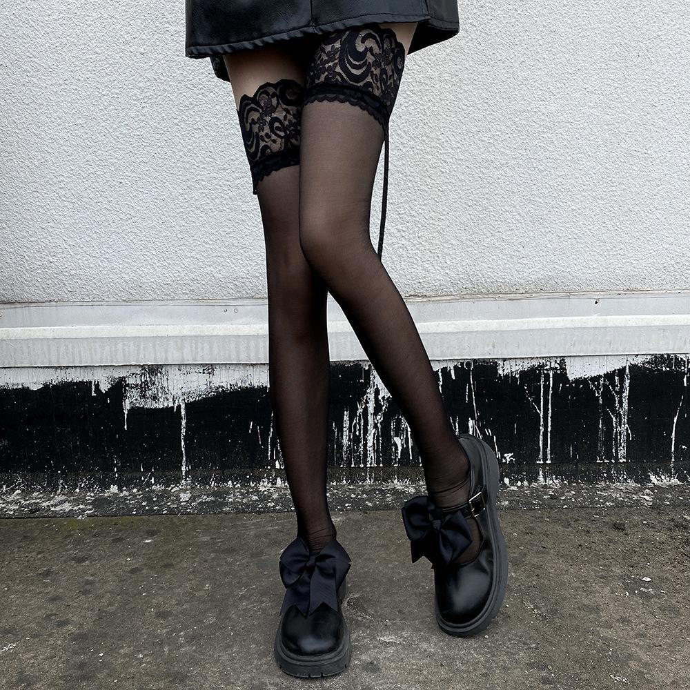 Silicone Non-Slip Over-the-Knee Lace Stockings - Sexy, Cute, Ultra-Thin