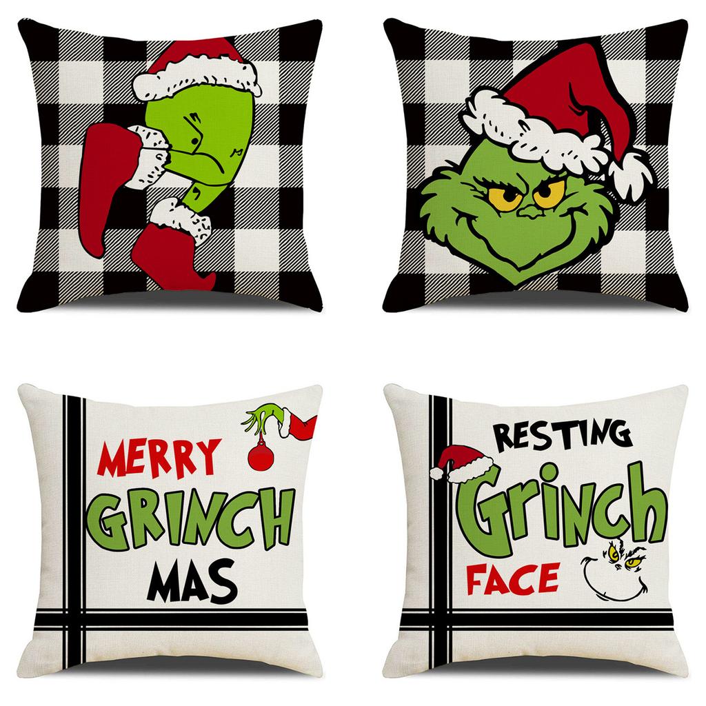 Popular Christmas Pillowcases for Holidays Santa Claus Linen Home Decoration Pillowcases