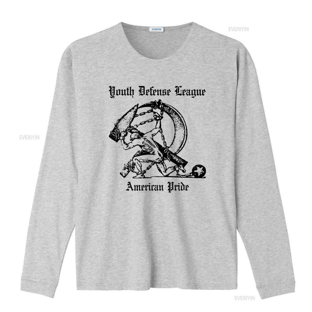 Youth Defense League T Shirt with American Pride Print Stylish and Patriotic Design for Vintage Washed Casual Breathable