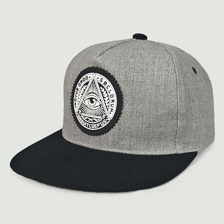 INS Flat Edge Baseball Cap, Ladies Personality Rubber Round Label Eyes Hip Hop Hat